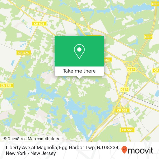 Mapa de Liberty Ave at Magnolia, Egg Harbor Twp, NJ 08234