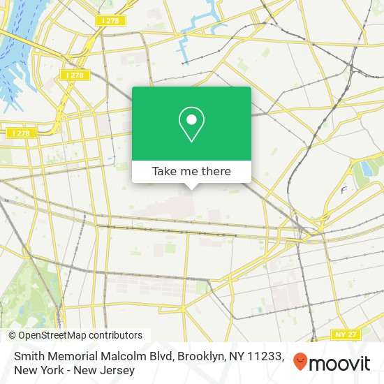 Mapa de Smith Memorial Malcolm Blvd, Brooklyn, NY 11233