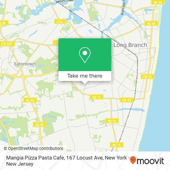 Mapa de Mangia Pizza Pasta Cafe, 167 Locust Ave