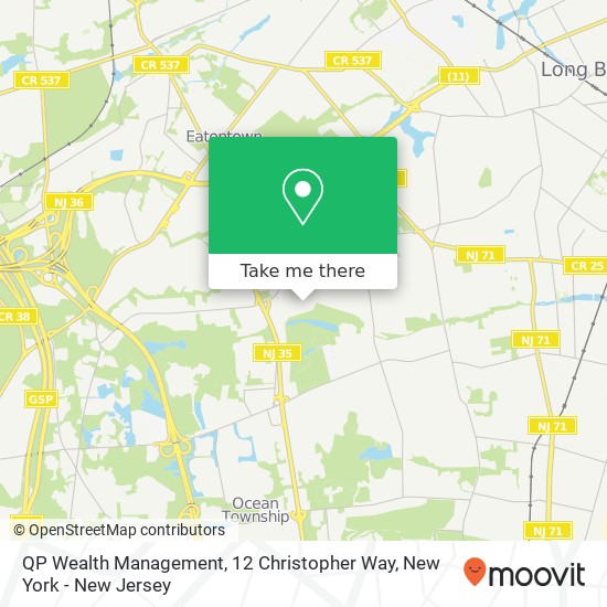 Mapa de QP Wealth Management, 12 Christopher Way