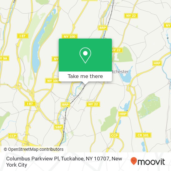 Mapa de Columbus Parkview Pl, Tuckahoe, NY 10707