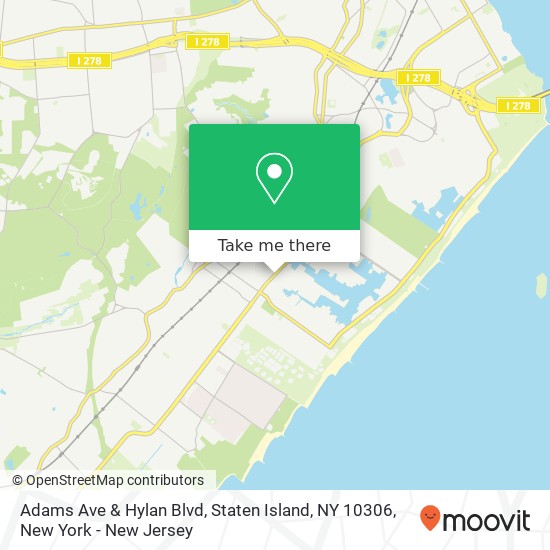 Mapa de Adams Ave & Hylan Blvd, Staten Island, NY 10306