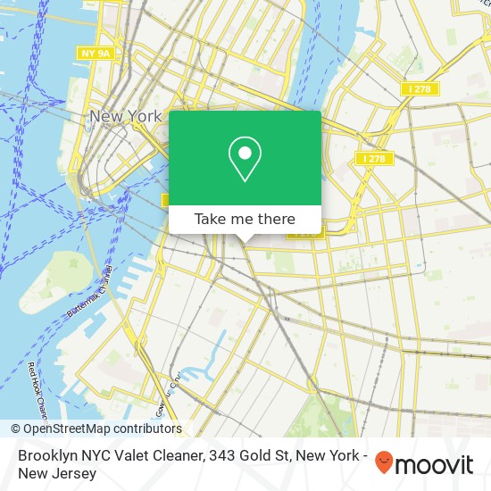 Brooklyn NYC Valet Cleaner, 343 Gold St map