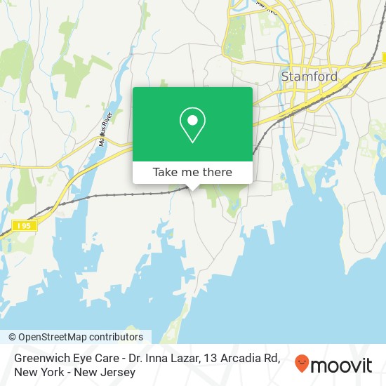 Mapa de Greenwich Eye Care - Dr. Inna Lazar, 13 Arcadia Rd