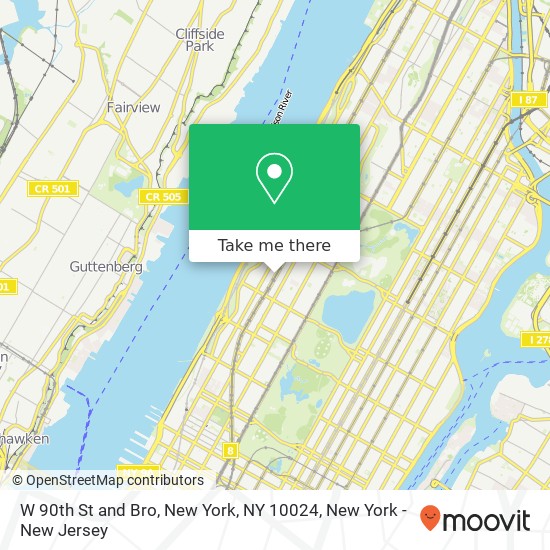 Mapa de W 90th St and Bro, New York, NY 10024