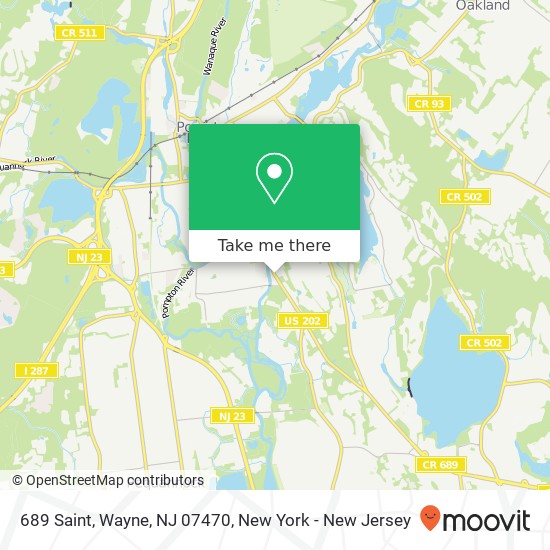 Mapa de 689 Saint, Wayne, NJ 07470