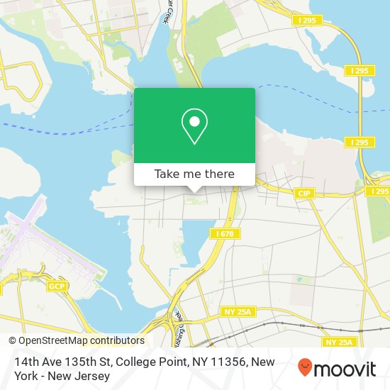 Mapa de 14th Ave 135th St, College Point, NY 11356
