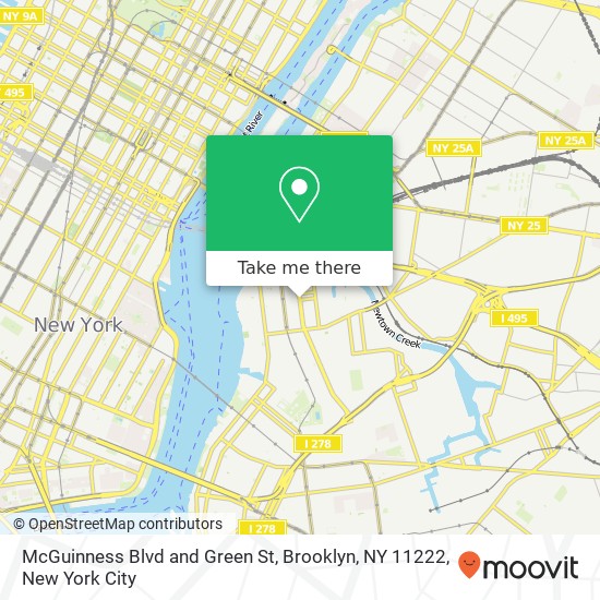 Mapa de McGuinness Blvd and Green St, Brooklyn, NY 11222