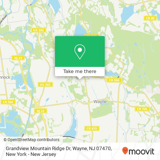 Mapa de Grandview Mountain Ridge Dr, Wayne, NJ 07470