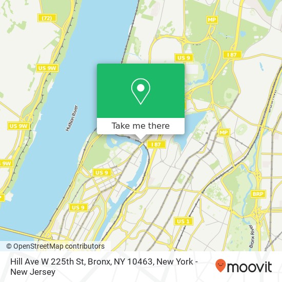 Mapa de Hill Ave W 225th St, Bronx, NY 10463