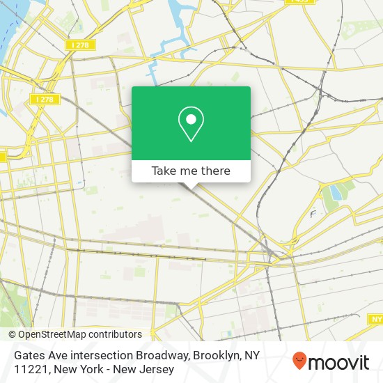 Mapa de Gates Ave intersection Broadway, Brooklyn, NY 11221