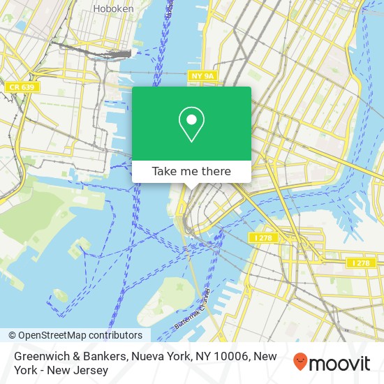 Mapa de Greenwich & Bankers, Nueva York, NY 10006