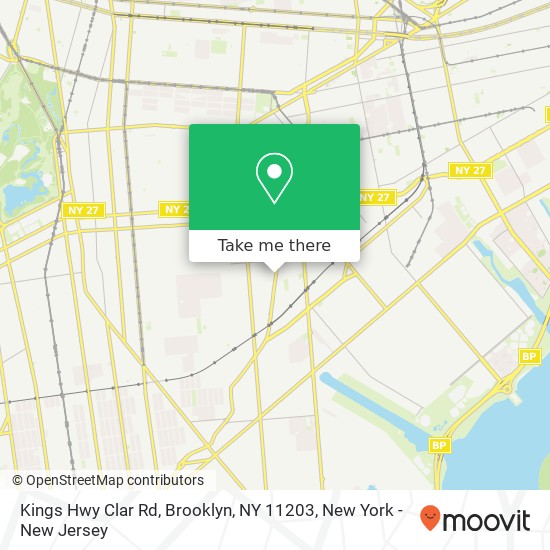 Mapa de Kings Hwy Clar Rd, Brooklyn, NY 11203