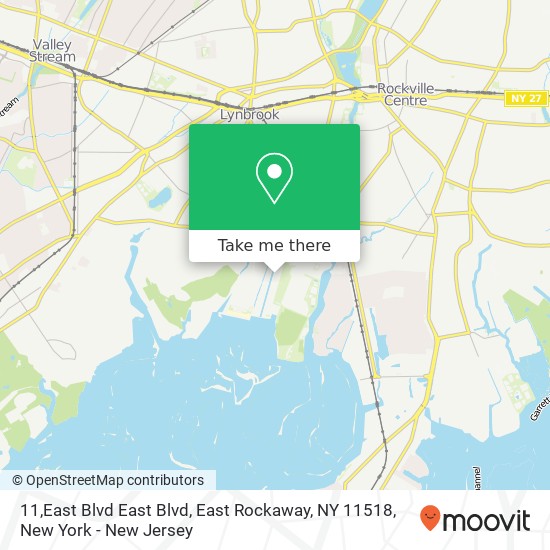 Mapa de 11,East Blvd East Blvd, East Rockaway, NY 11518