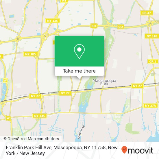 Franklin Park Hill Ave, Massapequa, NY 11758 map