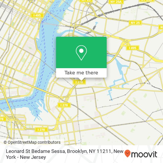 Mapa de Leonard St Bedame Sessa, Brooklyn, NY 11211