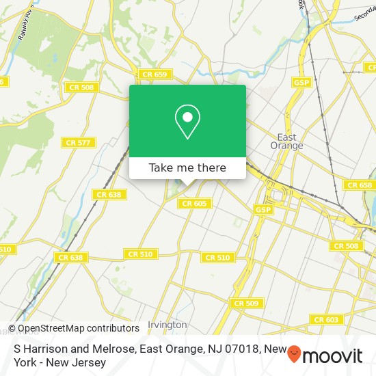 Mapa de S Harrison and Melrose, East Orange, NJ 07018