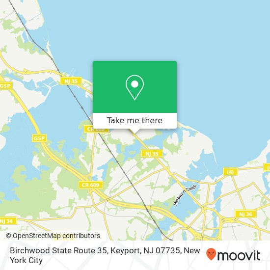 Mapa de Birchwood State Route 35, Keyport, NJ 07735