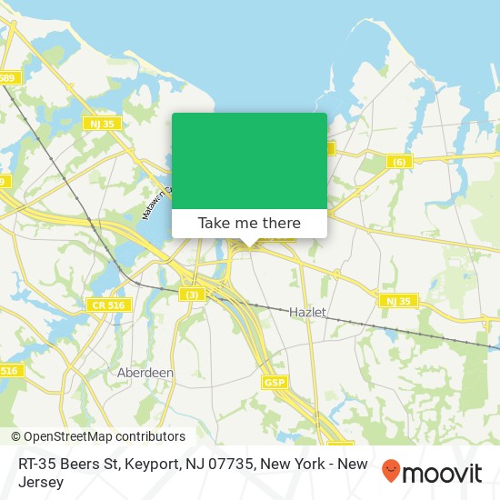 Mapa de RT-35 Beers St, Keyport, NJ 07735