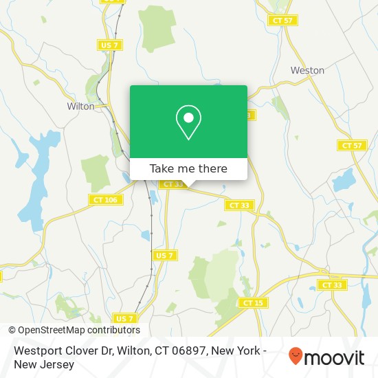 Mapa de Westport Clover Dr, Wilton, CT 06897