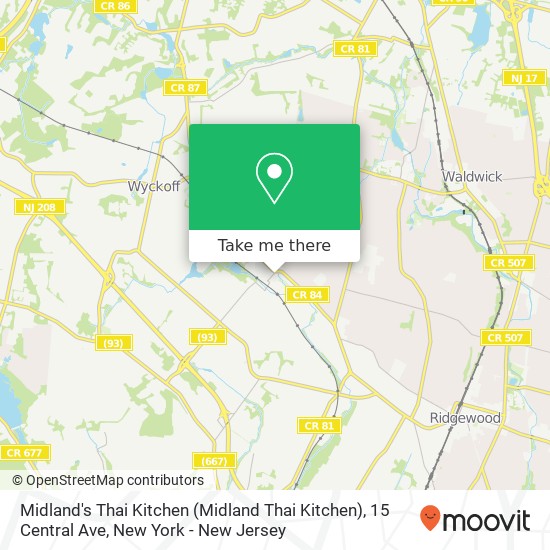 Mapa de Midland's Thai Kitchen (Midland Thai Kitchen), 15 Central Ave
