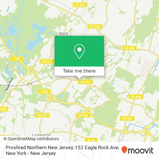 Mapa de Proshred Northern New Jersey, 152 Eagle Rock Ave