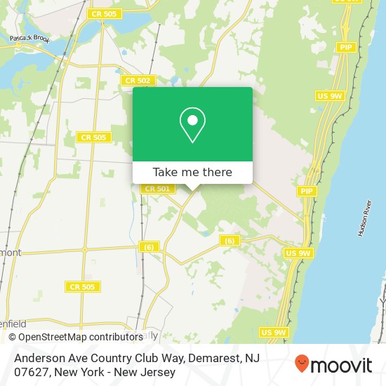 Anderson Ave Country Club Way, Demarest, NJ 07627 map