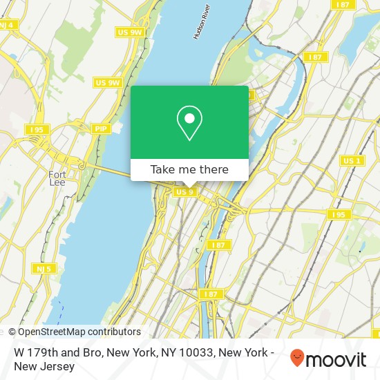 Mapa de W 179th and Bro, New York, NY 10033