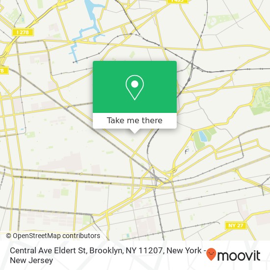 Mapa de Central Ave Eldert St, Brooklyn, NY 11207