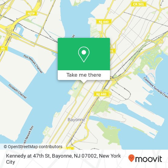 Mapa de Kennedy at 47th St, Bayonne, NJ 07002