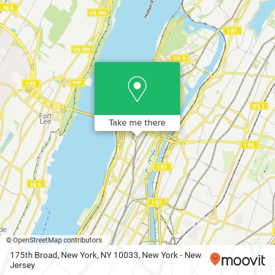 175th Broad, New York, NY 10033 map