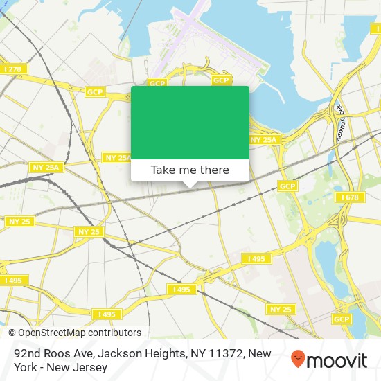 Mapa de 92nd Roos Ave, Jackson Heights, NY 11372