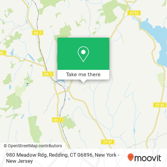Mapa de 980 Meadow Rdg, Redding, CT 06896
