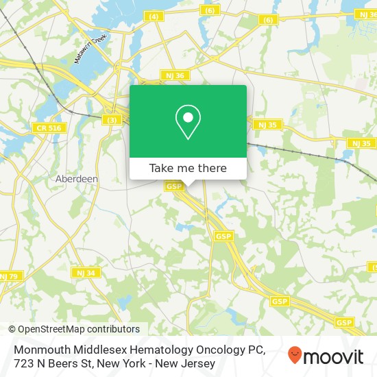 Monmouth Middlesex Hematology Oncology PC, 723 N Beers St map