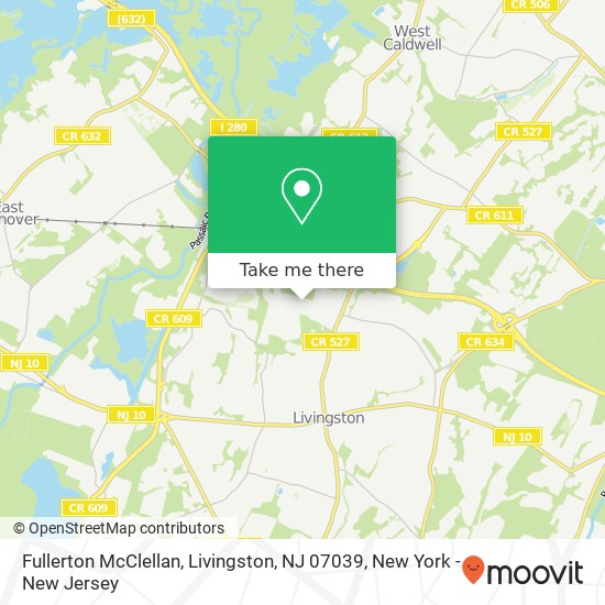 Fullerton McClellan, Livingston, NJ 07039 map
