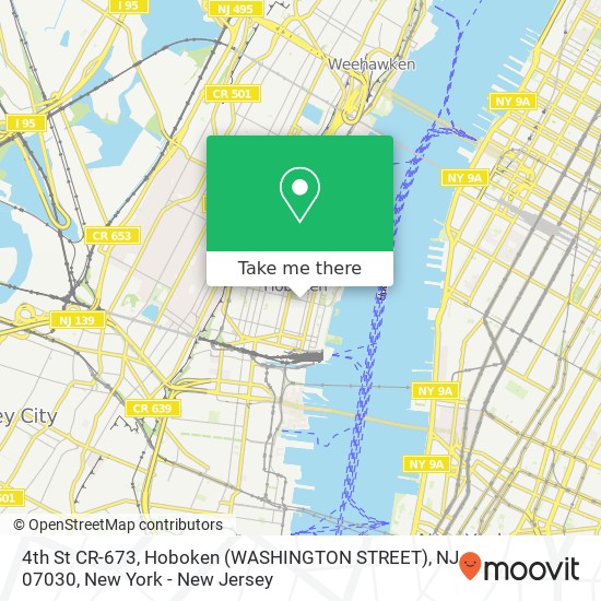 Mapa de 4th St CR-673, Hoboken (WASHINGTON STREET), NJ 07030