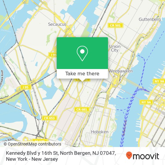 Kennedy Blvd y 16th St, North Bergen, NJ 07047 map