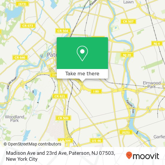 Madison Ave and 23rd Ave, Paterson, NJ 07503 map