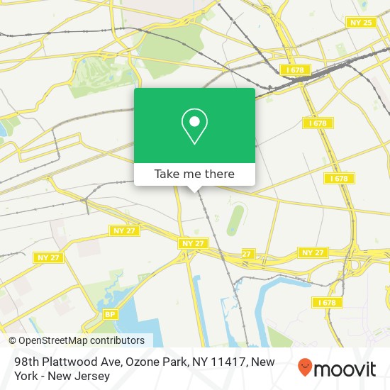 98th Plattwood Ave, Ozone Park, NY 11417 map
