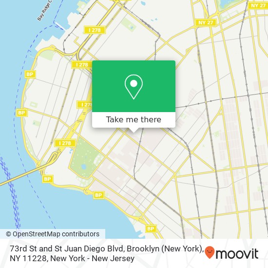 73rd St and St Juan Diego Blvd, Brooklyn (New York), NY 11228 map