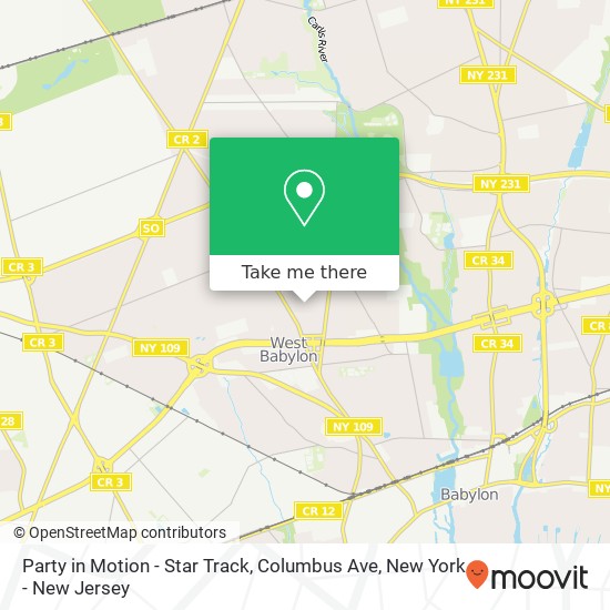 Mapa de Party in Motion - Star Track, Columbus Ave