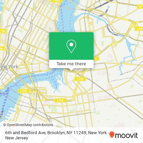 Mapa de 6th and Bedford Ave, Brooklyn, NY 11249