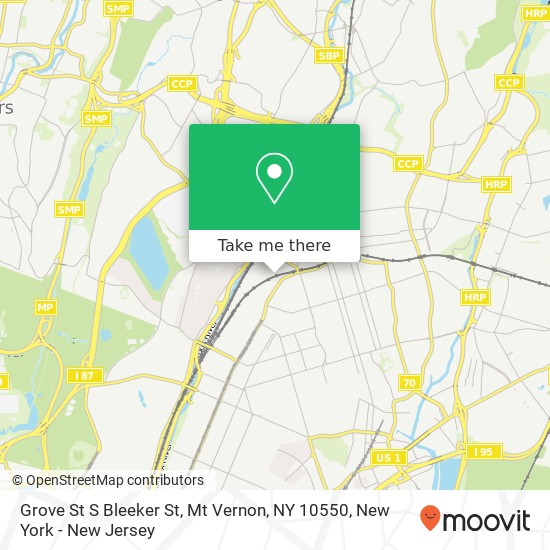 Mapa de Grove St S Bleeker St, Mt Vernon, NY 10550