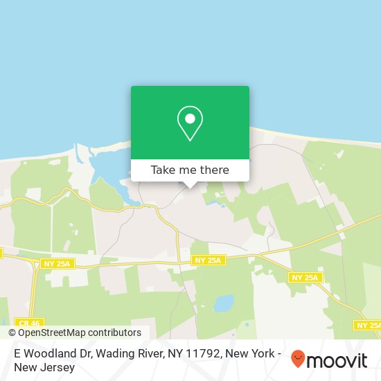 E Woodland Dr, Wading River, NY 11792 map