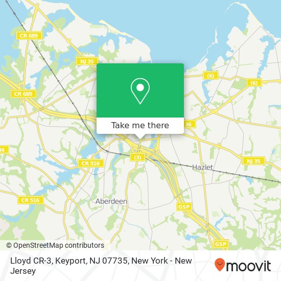 Mapa de Lloyd CR-3, Keyport, NJ 07735
