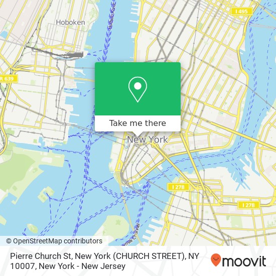 Pierre Church St, New York (CHURCH STREET), NY 10007 map