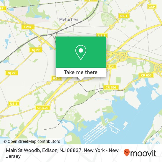 Mapa de Main St Woodb, Edison, NJ 08837