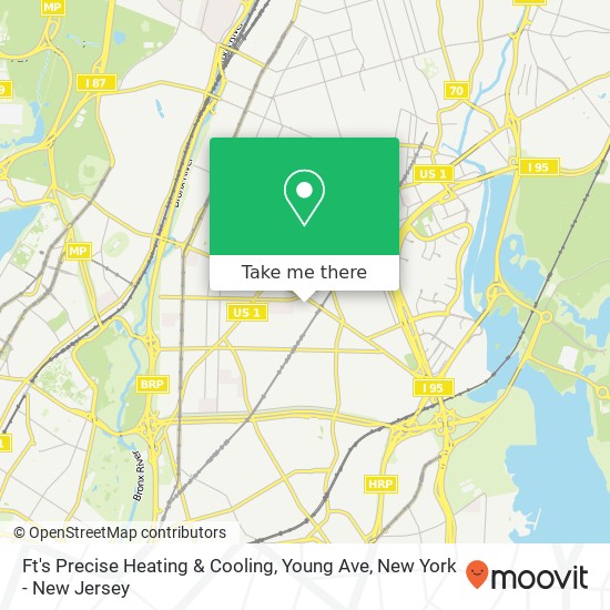 Ft's Precise Heating & Cooling, Young Ave map