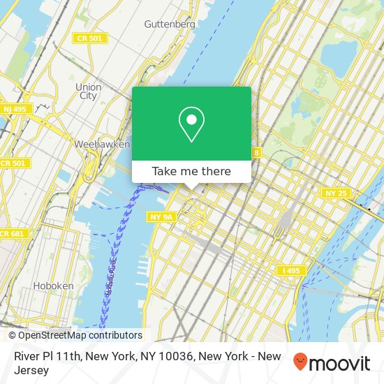 River Pl 11th, New York, NY 10036 map