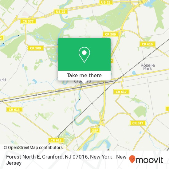 Mapa de Forest North E, Cranford, NJ 07016